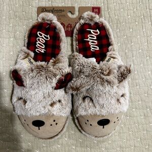 Dearfoams Cozy Comfort Men’s Papa Bear Clog Slippers/House Shoes Size 9-10 (NWT)
